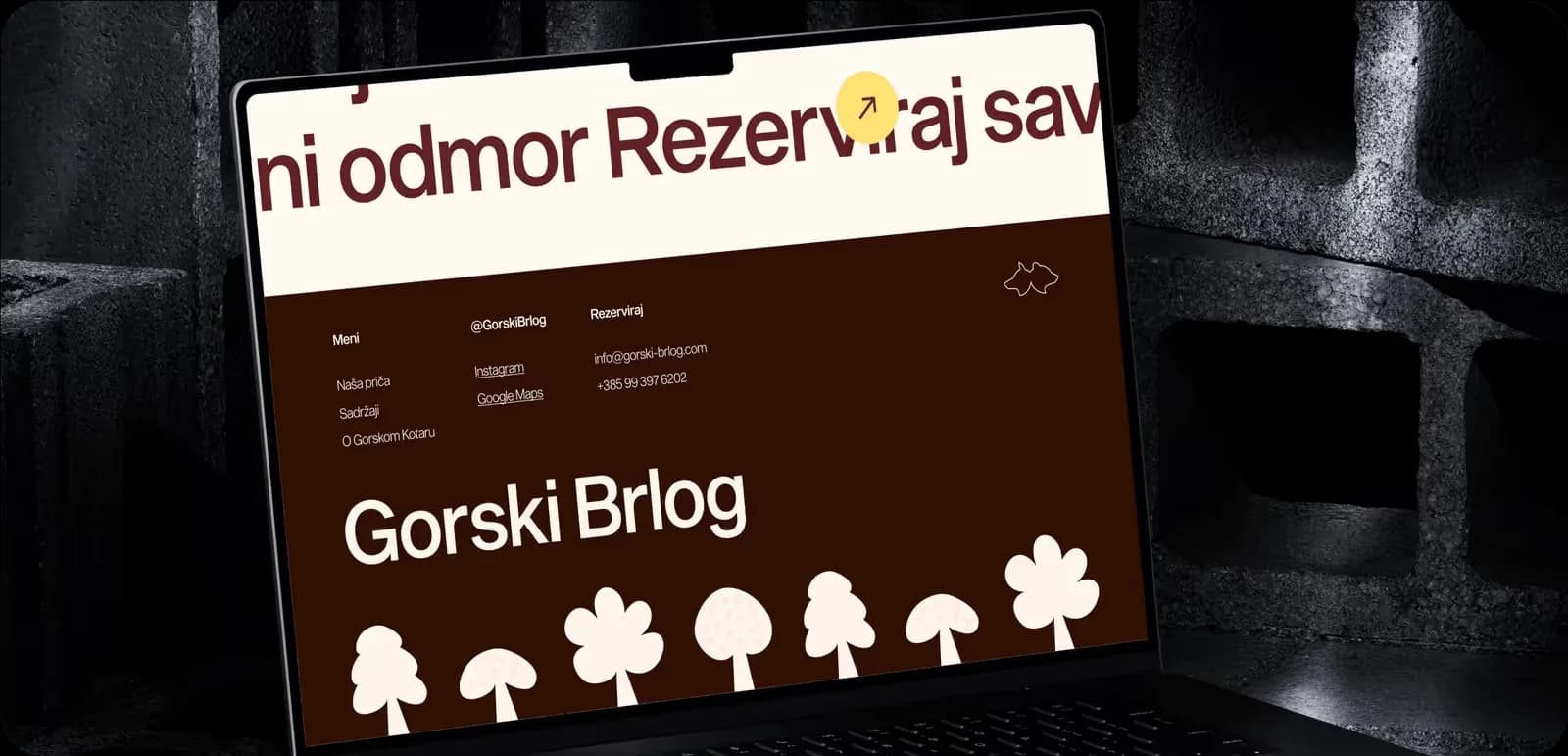 Website footer with booking call to action and the wordmark