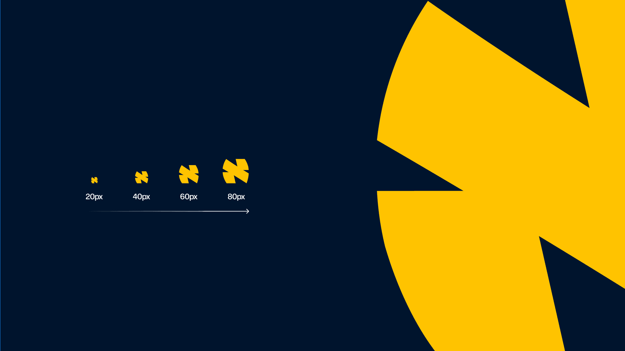 Logo scaled across sizes and applications