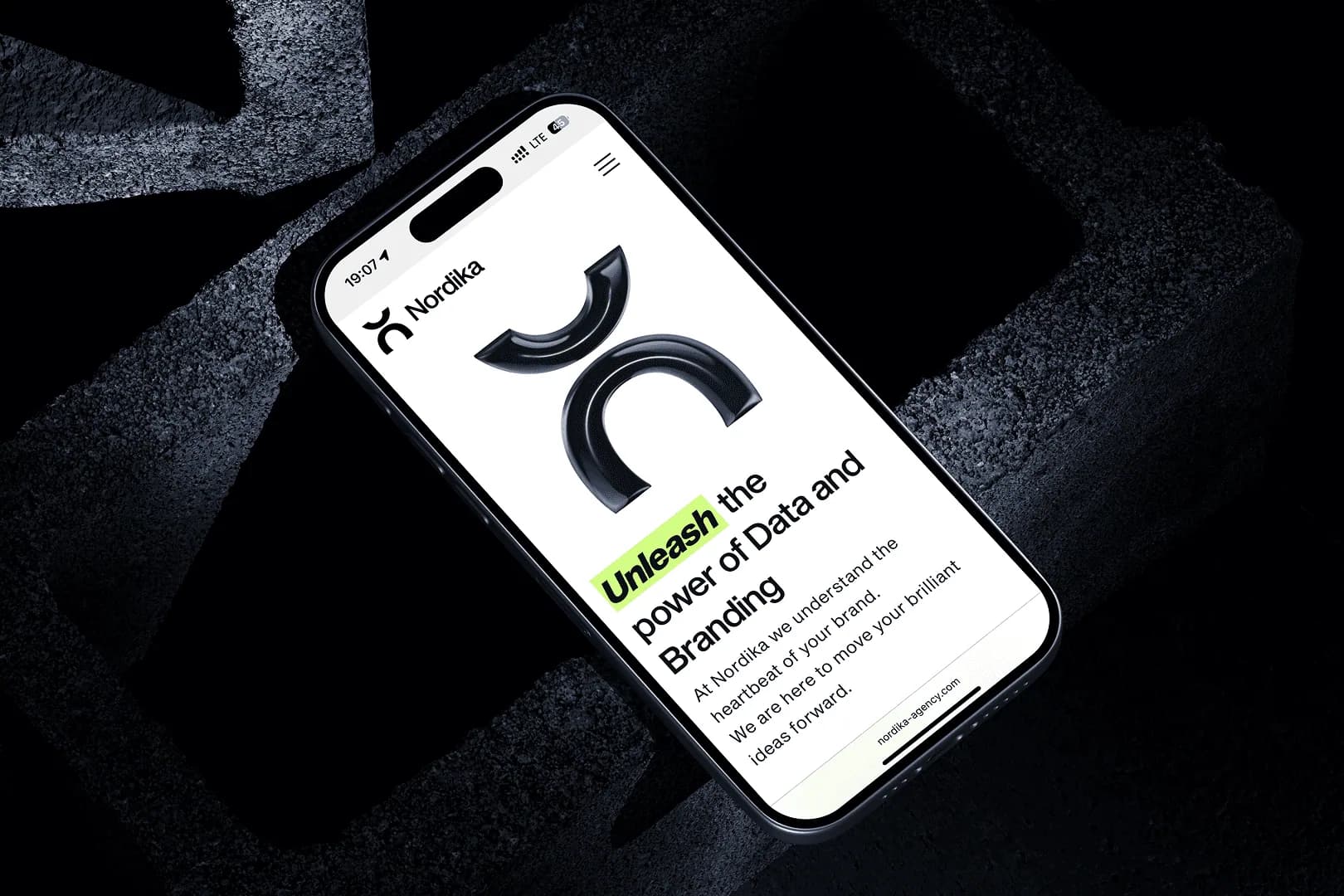 Nordika website on a phone