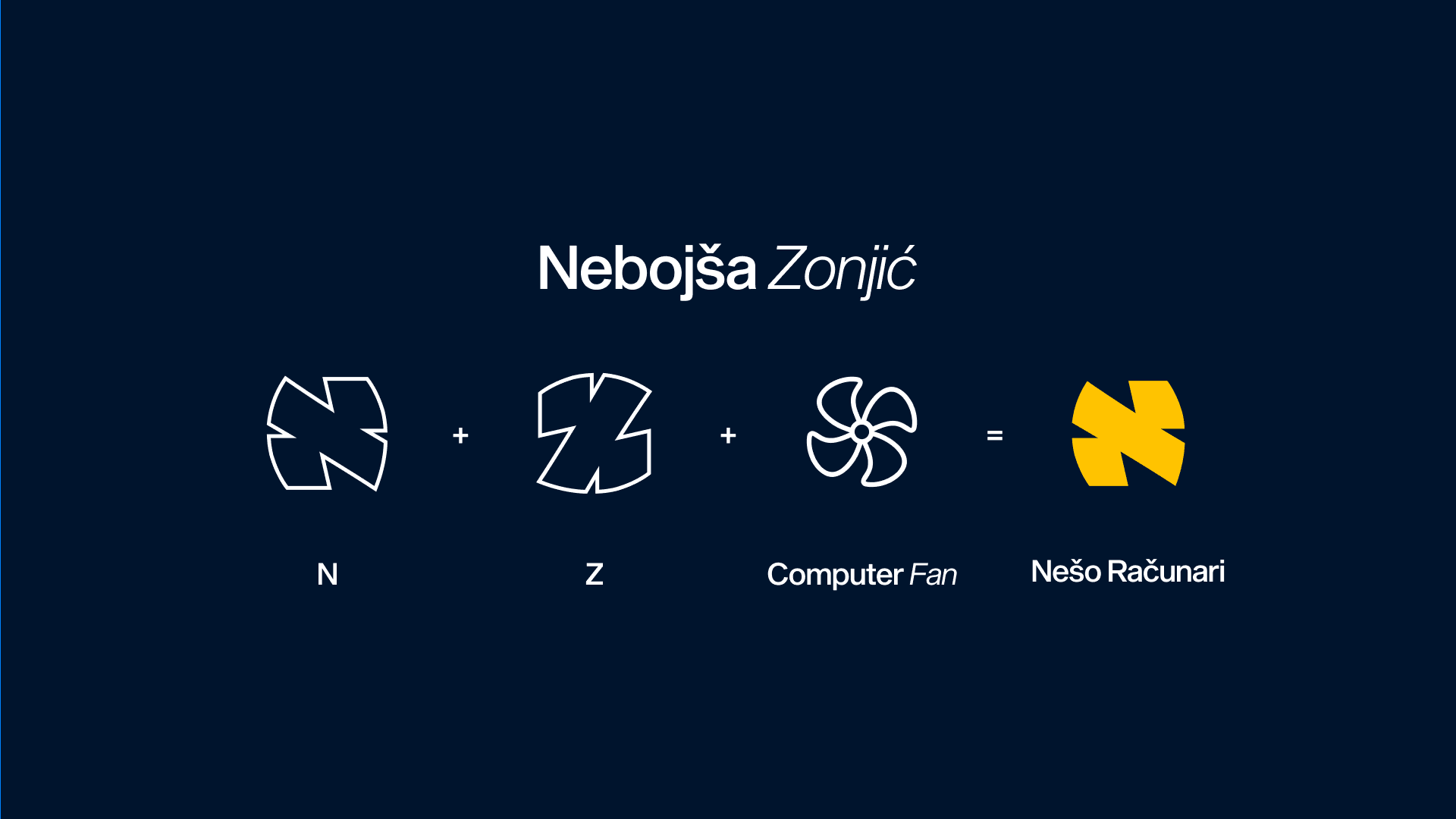 Logo construction from N, Z and a computer fan