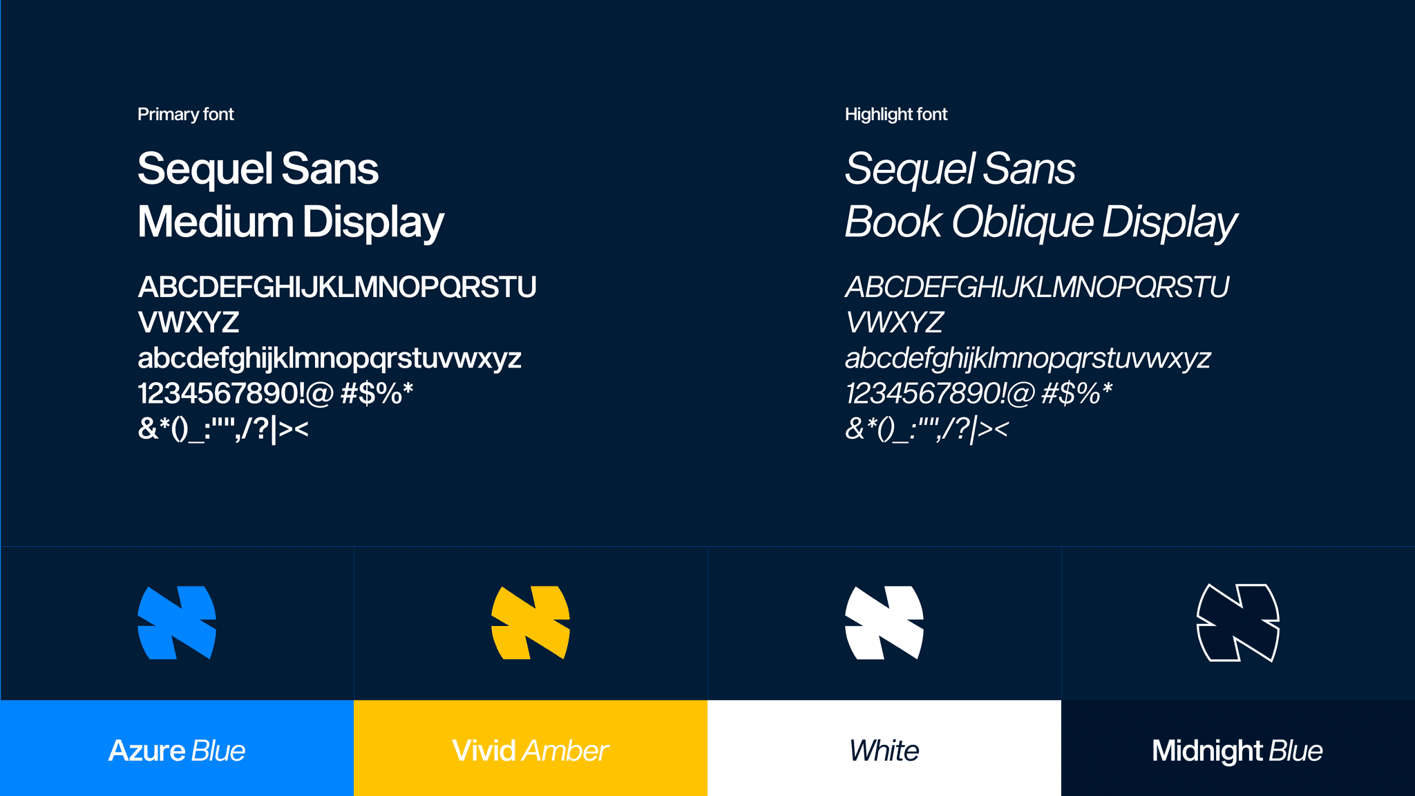 Typography: Sequel Sans display and oblique
